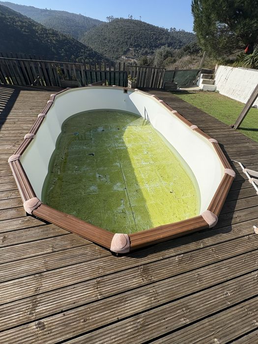 Piscina GRE imitação de madeira