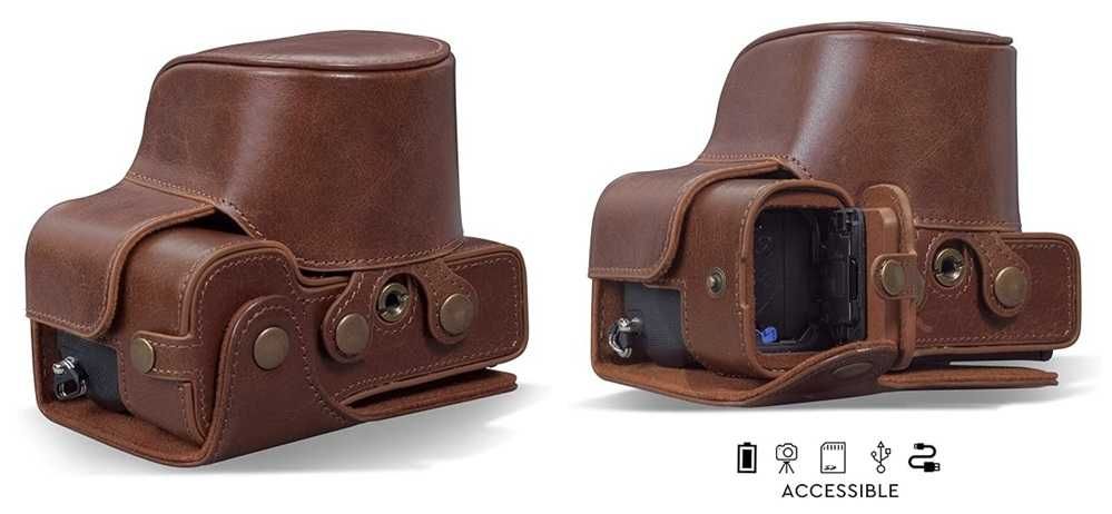 MegaGear Funda em pele auténtica para cámara
