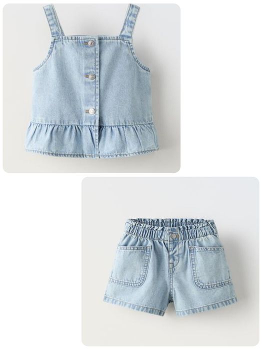 Продам комплект джинсові шорти і топ Zara 4 роки