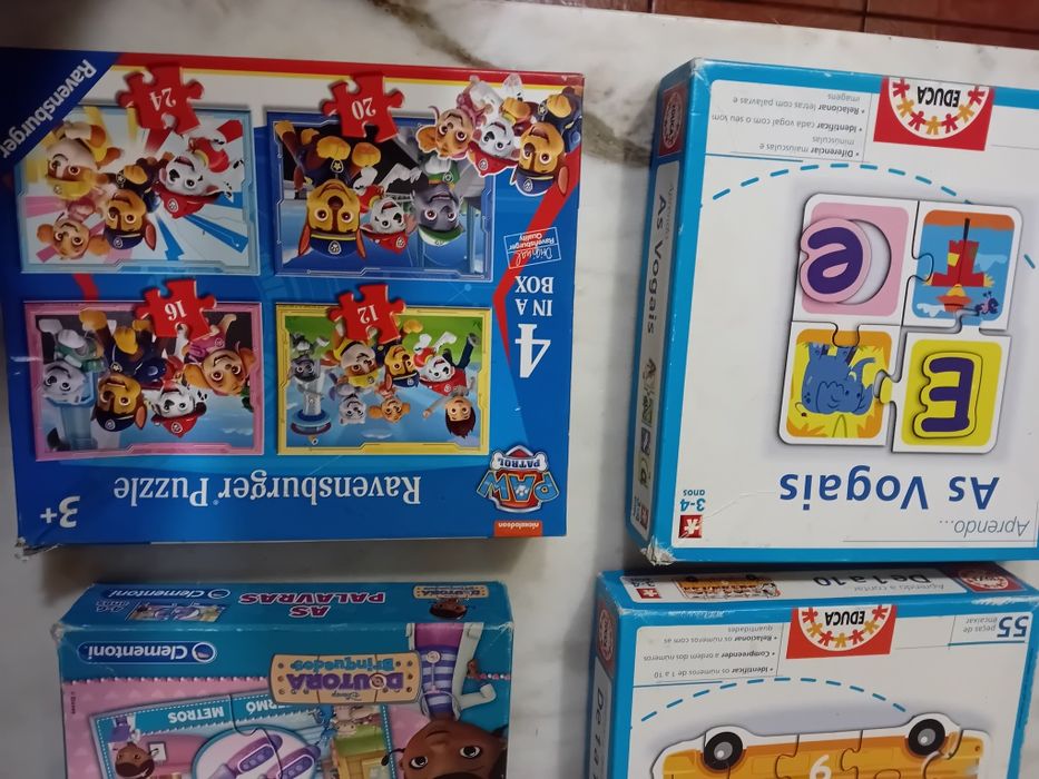 Conjunto de 4 Jogos Puzzles/Jogos Diversos Criança