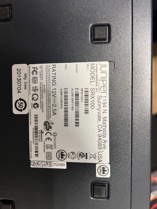 Juniper Firewall SRX100 + zasilacz