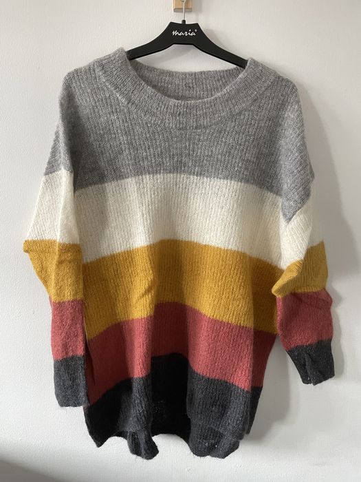 Sweter lindex oversize xl wełna nowy kolorowy zima jesień