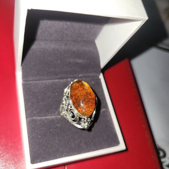 Янтарь филигрань винтаж