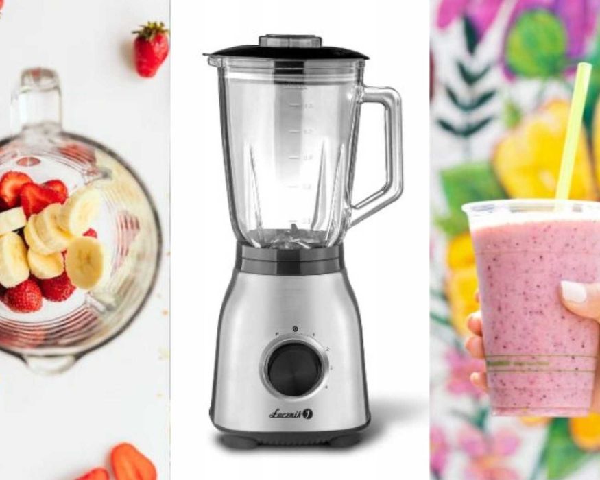 MOCNY Blender Kielichowy 1000W Kielich SZKLANY Do Zup Koktajli NOWY