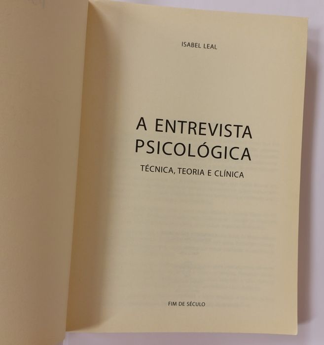 A entrevista Psicológica, de Isabel Leal