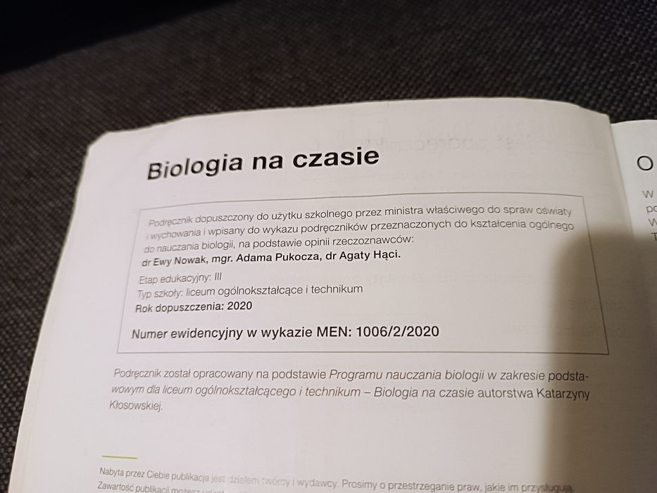Podręcznik biologia na czasie 2 liceum i technikum