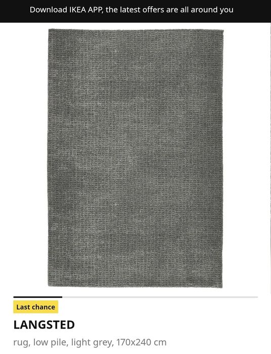 Tapete Cinzento IKEA Langsted