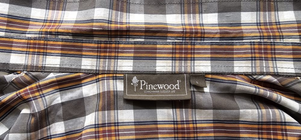 Pinewood męska koszula w kratę rozmiar L krótki rękaw