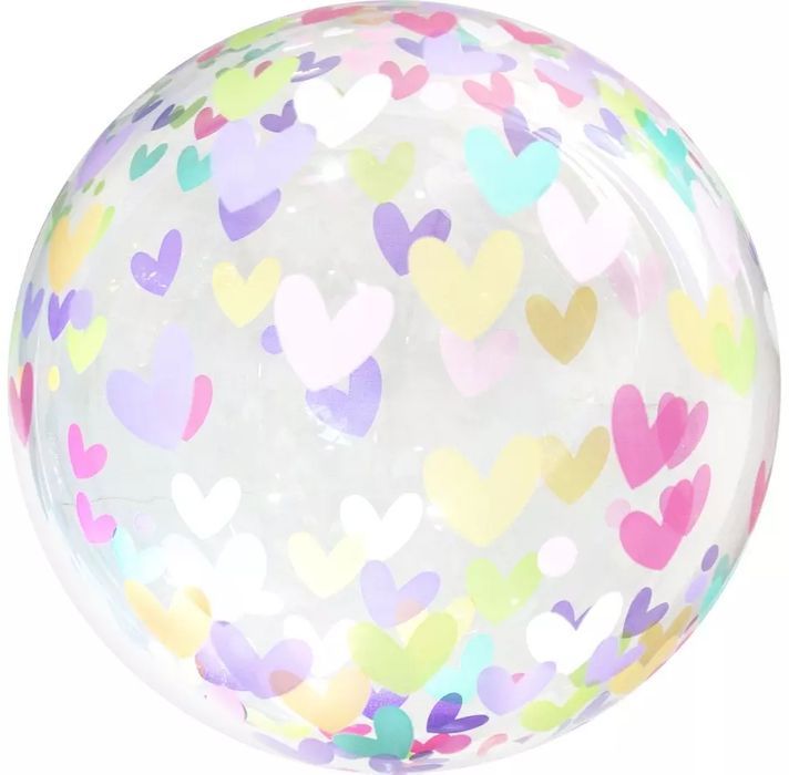 Balon kryształowy, serduszka (30 cm). Nowy Produkt