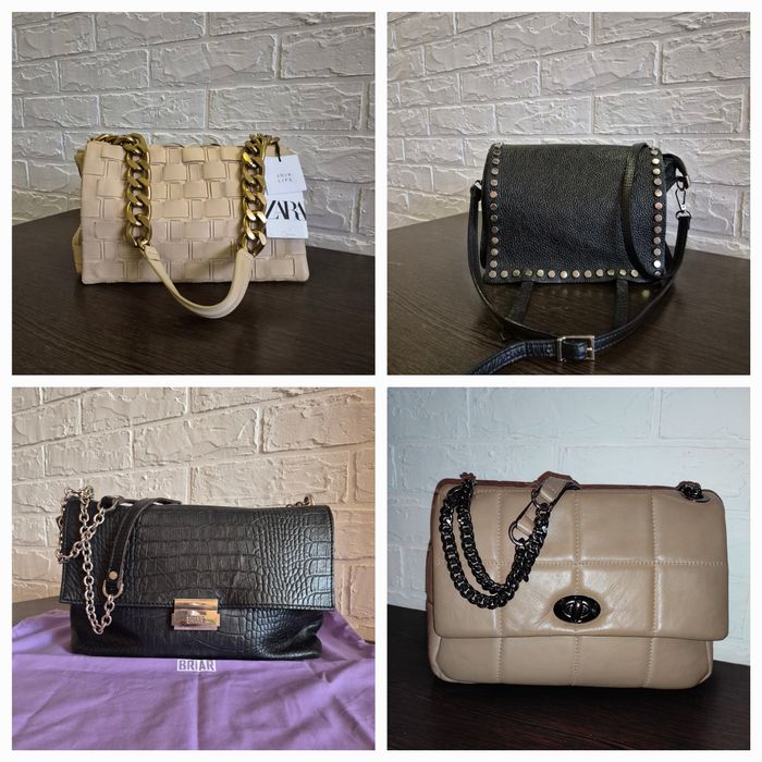 Нова шкіряна жіноча сумка Zara 100% шкіра