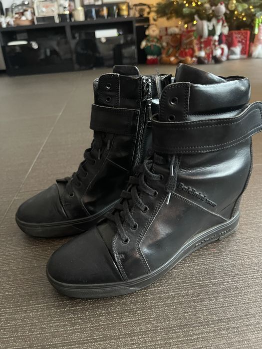 BALDININI sneakersy trampki na koturnie r.39 skóra naturalna