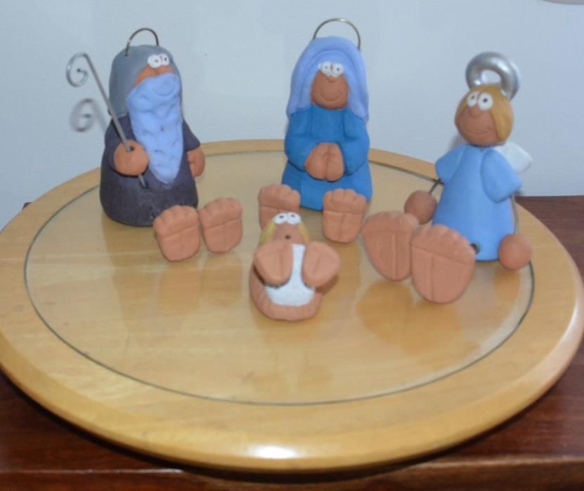 Presépio Artesanal em Cerâmica, com 4 personagens