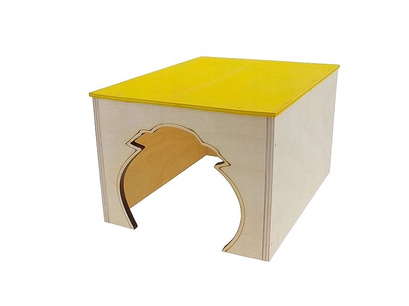 Drewniany domek dla świnki chomika prosty dach P-58