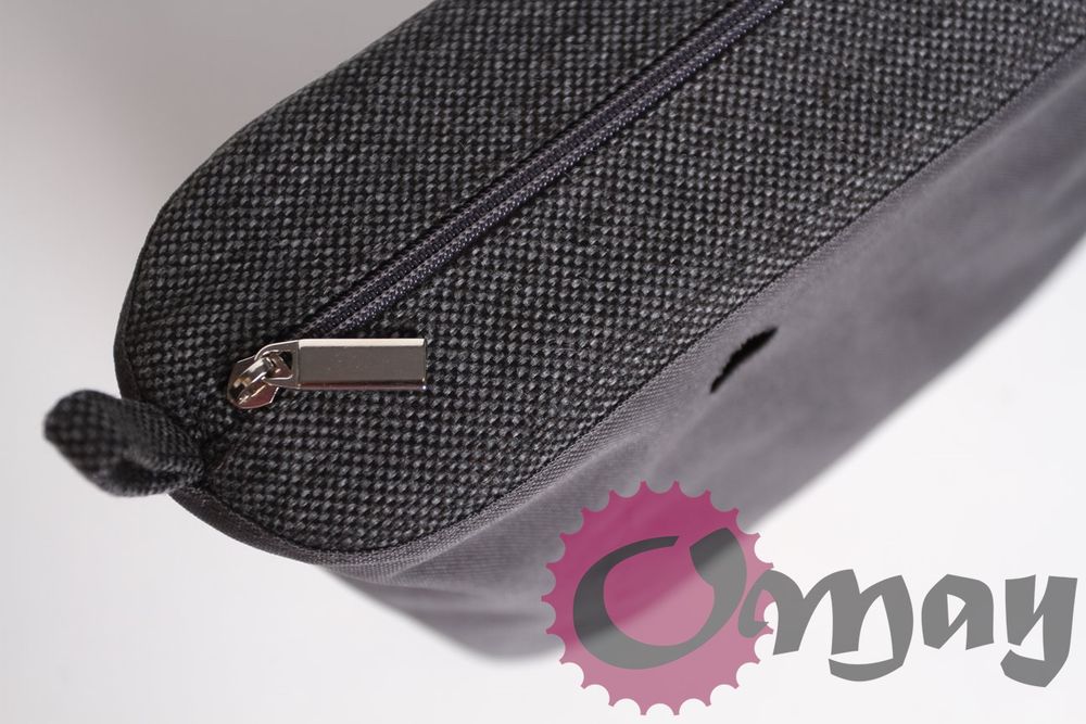 Grafitowy organizer do OBAG STANDARD plecionka grafit 2 kieszenie OMAY