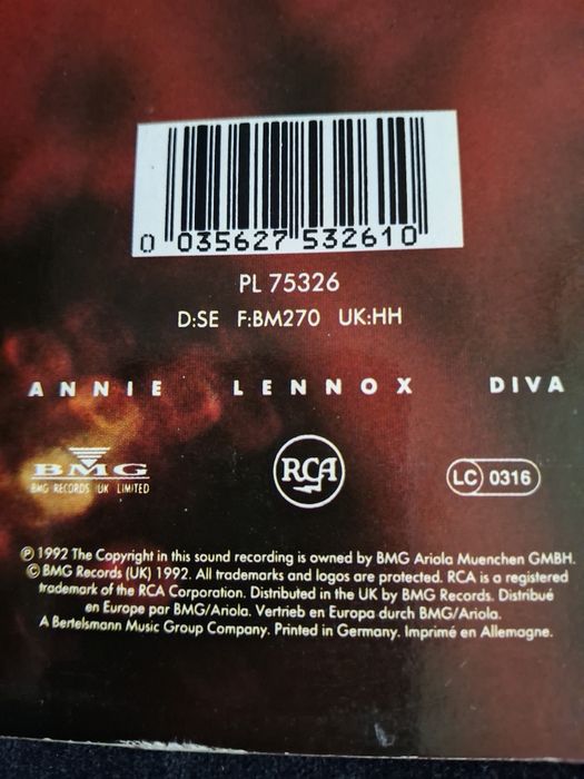 Annie Lennox Diva Eurythmics 1992 EX
