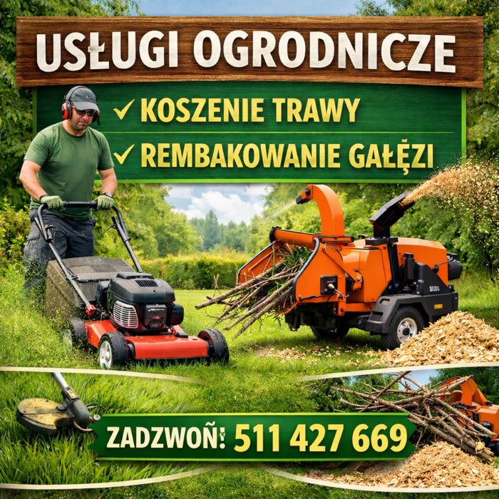 Usługi ogrodnicze/ Koszenie Traw/Rembakowanie gałęzi/ Kaeczowanie działek !!!