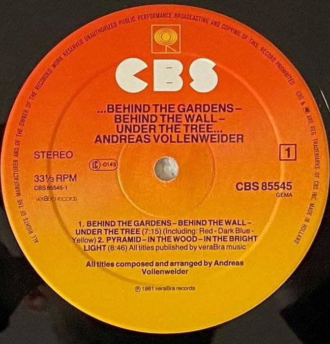 Andreas Vollenweider – ...Behind The Gardens