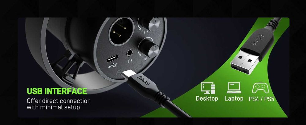Microfone FIFINE K688 Dinâmico USB/XLR Qualidade Profissional PC/PS4