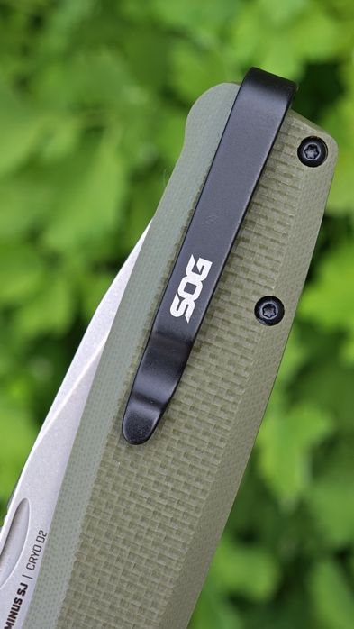 SOG Knives Terminus SJ , складний джентельменський ніж: накладки G10, клинок cryo D2 StoneWash, замок Slip Joint, кліпса. Якісна збірка та пакування