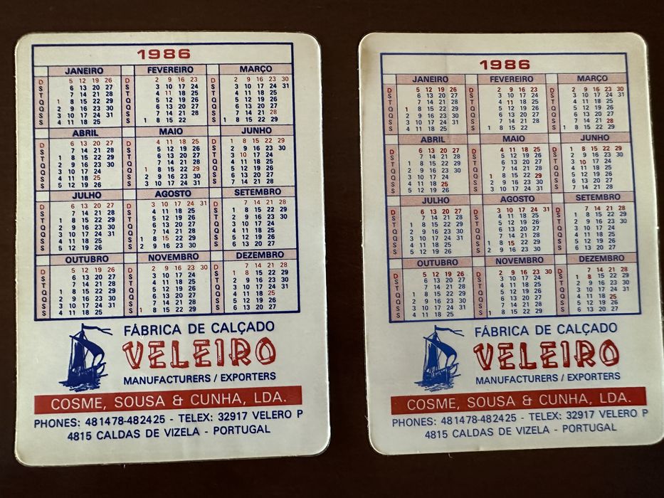 Colecção Calendários - 25 Anos do Totobola ( 1986 )