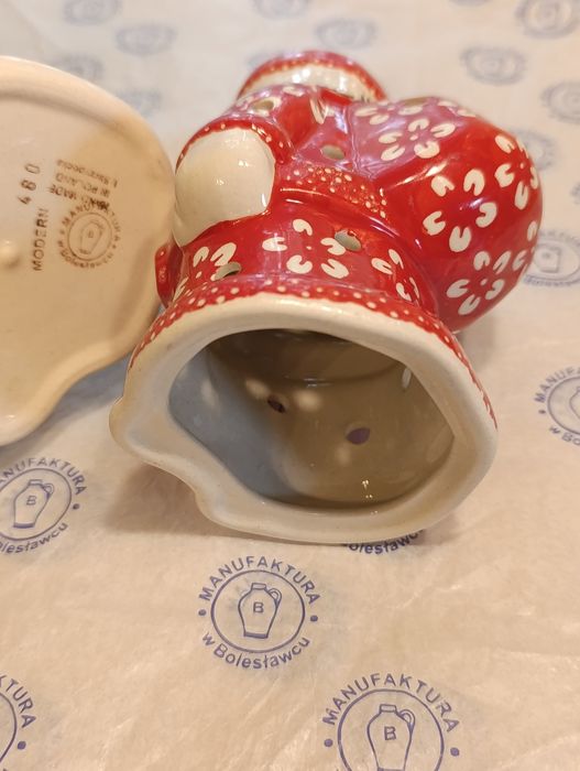 Lampion ceramiczny Mikołaj 16 cm ceramika Manufaktura Bolesławiec