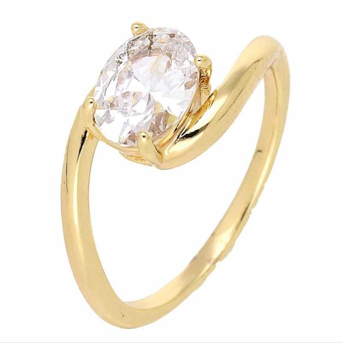 Pierścionek złoty z BRYLANTEM ZARĘCZYNOWY stal chirurgiczna 7/17 SX26