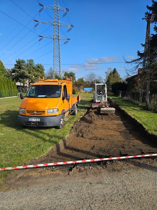 Usługi Minikoparka Roboty ziemne Koparka Wykopy Utwardzanie Równanie