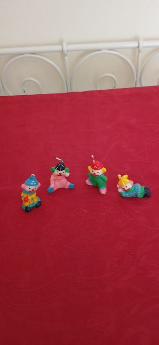 Quatro mini velas/palhaços, vintage