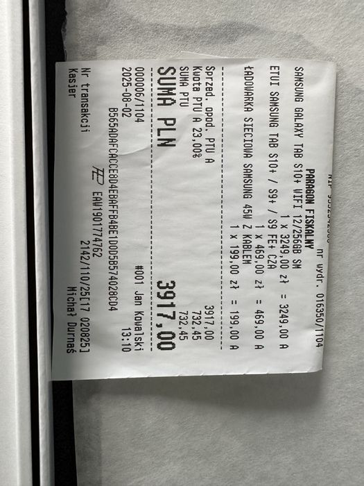 Samsung Galaxy Tab s10+ 256GB(etui,ladowarka) GWARANCJA do 08.2027