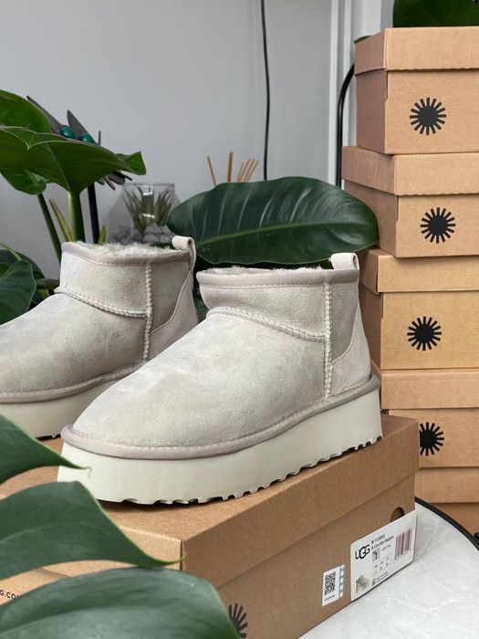 Уггі Ugg Classic Ultra Mini Platform Light Grey (36-41)