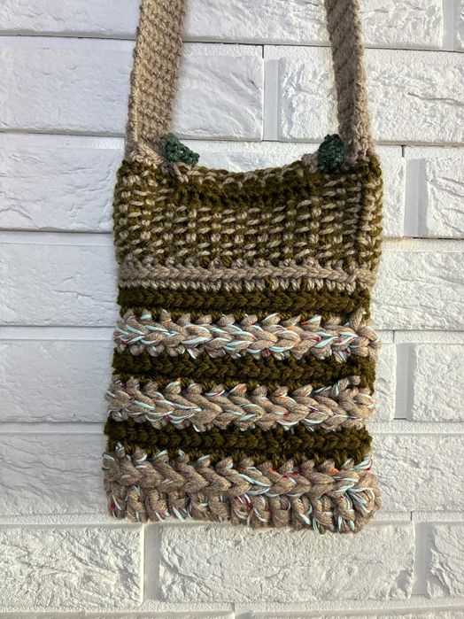 Mini torebka handmade "Blooming Stripe"