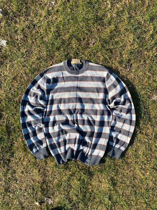 Sweter męski w pasy Camel Active S wool wełna szary style