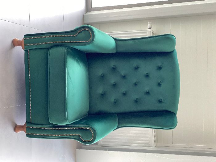 Fotel Uszak, styl glamour,plusz,butelkowa zieleń, producent