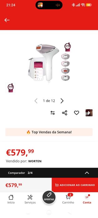 Depiladora Luz Pulsada PHILIPS BRI947/00
