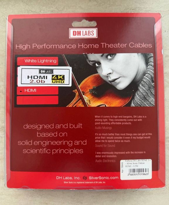 аудіокабель ii2s, i2s, II2S - DH Labs HDMI SILVER 2,0 4K 18Gbit 0,5м