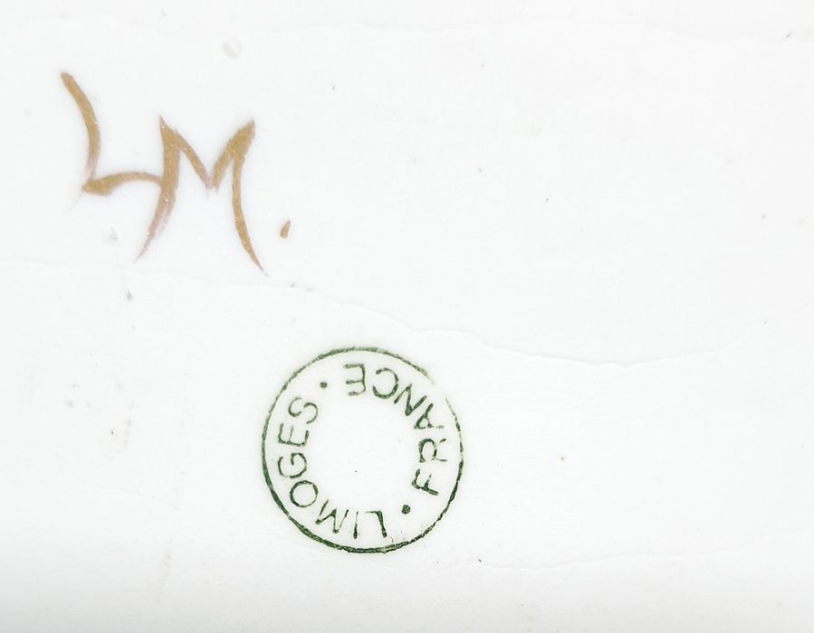 Linda pequena bandeja /prato com 2 cinzeiros em porcelana Limoges