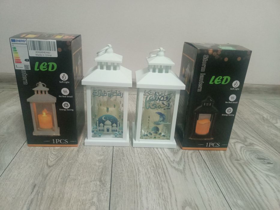 Zecnaud 2 sztuki lampionów dekoracyjnych białe Ramadan