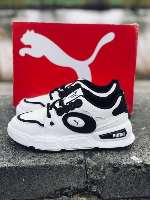 Молодежные красовки пума / Белые мужские кросовки puma / кожаные летние кросовки пума для мужчин / натуральная кожа