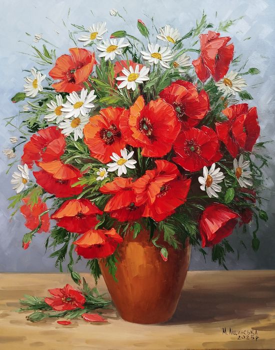 Картина маслом ''Маки''