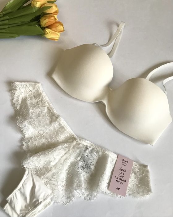 Бюстгалтер/Бандо. Білий. H&M. Гладкий. 75В