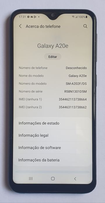 Telemóvel smartfone android Samsung a20e