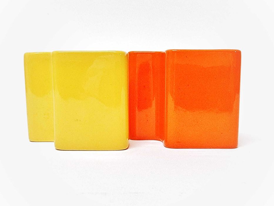 2 Raríssimos vasos cerâmica Sicart Angelo Spagnolo Space Age Italia 70