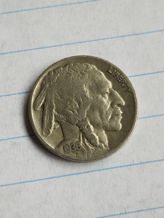 Американская монета индеец с буйволом