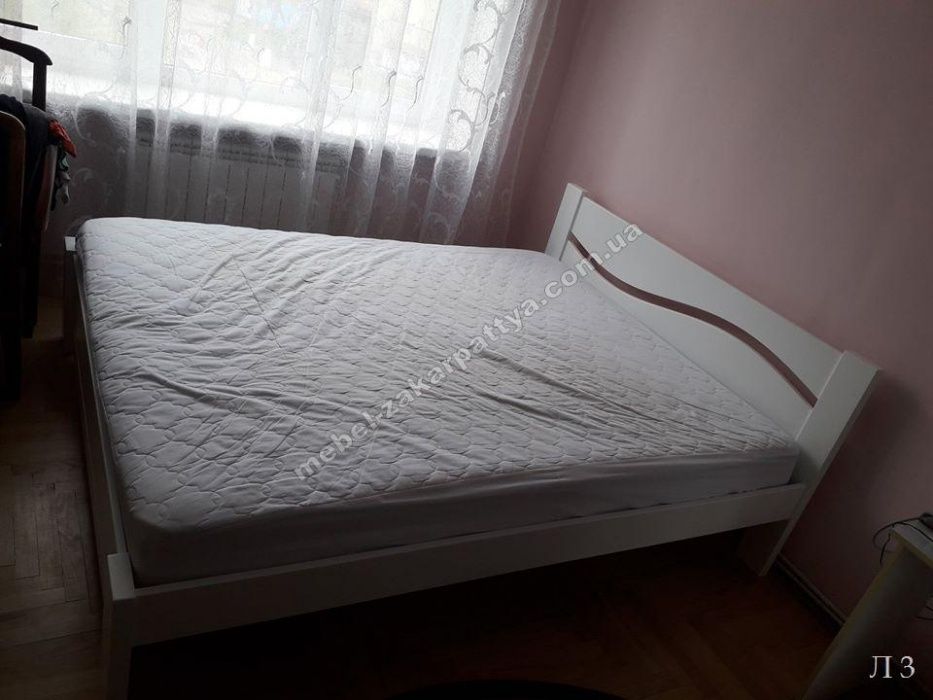 Ліжко з бука з матрацом та шухлядами. Дерев'яне ліжко односпальне двоспальне. Ліжко від виробника 90х200 120х200 140х200 160х200 180х200. + Доставка
