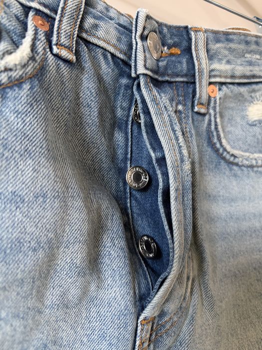 jeansowa spódniczka mini z efektem sprania h&m