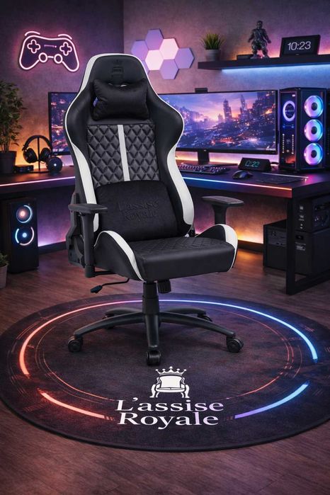 Fotel Gamingowy pikowany PREMIUM Obrotowy Biurowy Regulowany