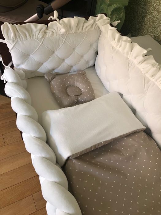 Комплект постельного в кроватку бортики защита захист постіль