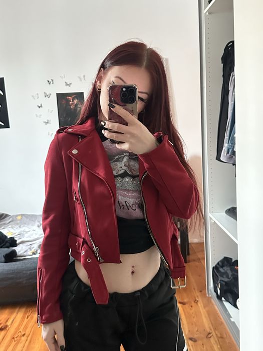 Czerwona ramoneska vintage XS/34 y2k alternative aesthetic