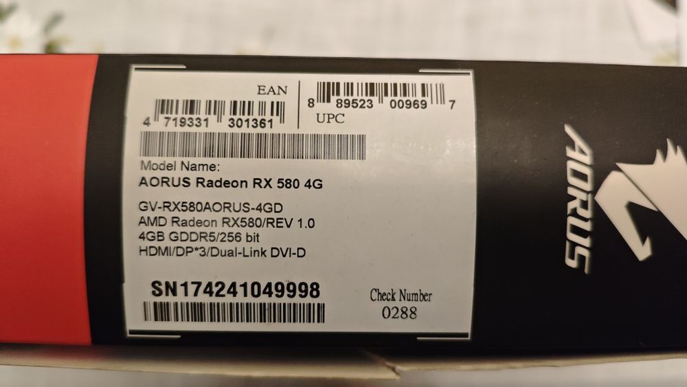 Gigabyte Aorus rx580 4gb