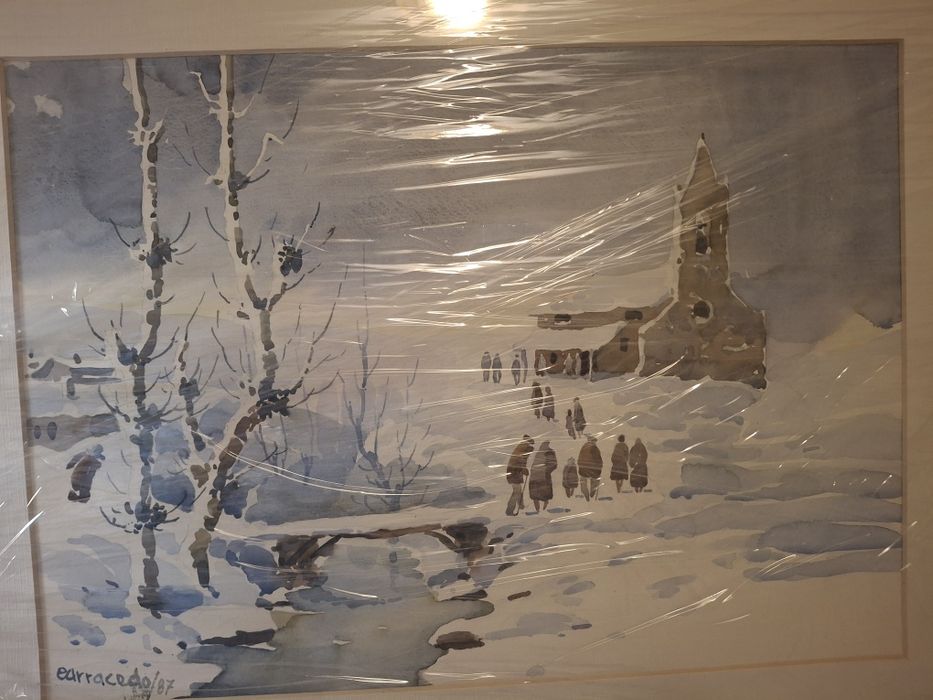 Pintura emoldurada assinada  carracedo